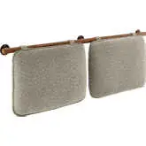 Anela Wall Mounted King Headboard in Oatmeal Chenille Fabric & Walnut