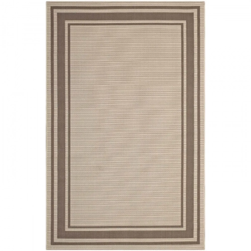 Rim Solid Border Borderline 8 x 10 Indoor and Outdoor Area Rug