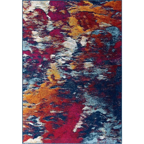 Entourage Foliage Modern Abstract 5 x 8 Area Rug in Multicolor