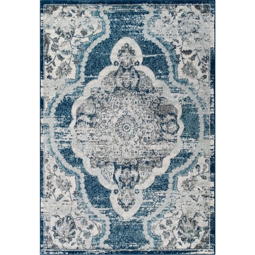 Entourage Malia Distressed Vintage Floral Persian Medallion 8 x 10 Area Rug