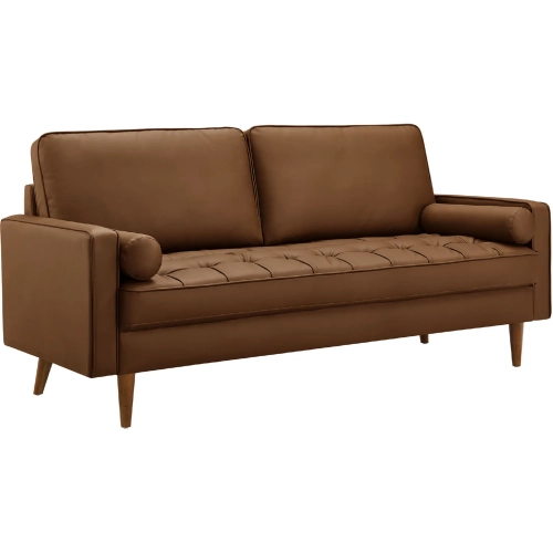 Valour Sofa in Tufted Brown Vegan Leather
