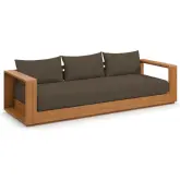 Tahoe Outdoor Sofa in Acacia Wood & Cocoa Brown Fabric