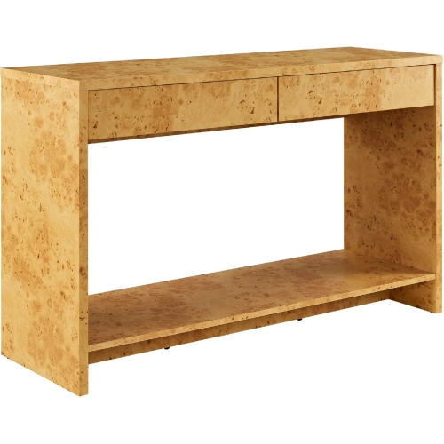 Hudson 2 Drawer Console Table in Burl Wood Laminate