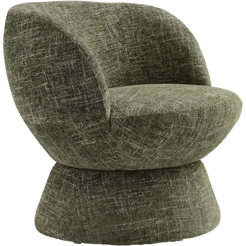 Vesta Swivel Accent Chair in Basil Green Chenille Fabric