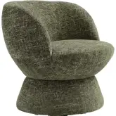 Vesta Swivel Accent Chair in Basil Green Chenille Fabric