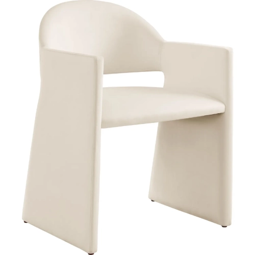 Talia Dining Arm Chair in Alabaster Neutral Performance Velvet