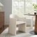 Talia Dining Arm Chair in Alabaster Neutral Performance Velvet