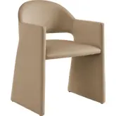 Talia Dining Arm Chair in Taupe Brown Performance Velvet