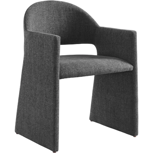 Talia Dining Arm Chair in Charcoal Gray Fabric