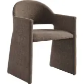 Talia Dining Arm Chair in Mocha Brown Fabric