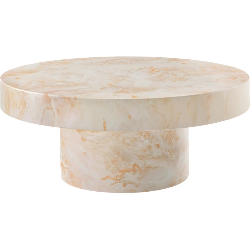 Alora Indoor Outdoor Round Coffee Table in Honey Onyx Yellow Concrete
