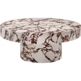 Alora Indoor Outdoor Round Coffee Table in Red Marble Concrete