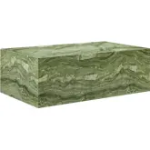 Jordana Square Plinth Indoor Outdoor Coffee Table in Green Marble Finish Concrete