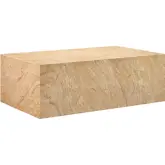 Jordana Square Plinth Indoor Outdoor Coffee Table in Travertine Finish Concrete