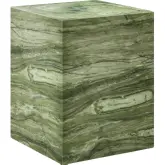 Jordana Square Plinth Indoor Outdoor Side Table in Green Marble Finish Concrete