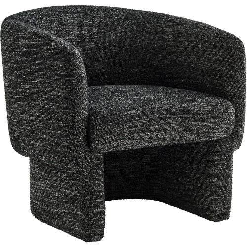 Muse Barrel Accent Chair in Charcoal Black Boucle Fabric