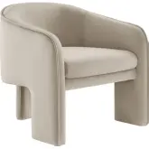 Greer Accent Arm Chair in Almond Neutral Performance Velvet