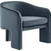 Greer Accent Arm Chair in Cadet Blue Performance Velvet