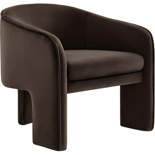 Greer Accent Arm Chair in Chocolate Brown Performance Velvet