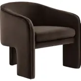 Greer Accent Arm Chair in Chocolate Brown Performance Velvet