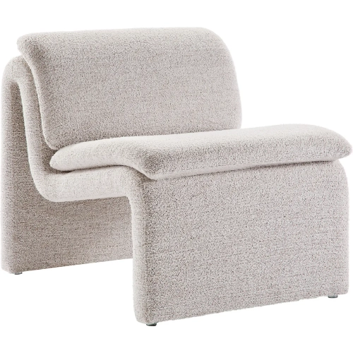 Dune Armless Accent Chair in Parchment Neutral Boucle Fabric