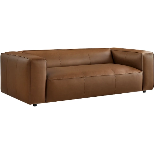 Auren Sofa in Coffee Brown Vegan Leather