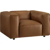 Auren Arm Chair in Coffee Brown Vegan Leather