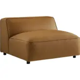 Auren Modular Sectional Sofa Armless Chair in Camel Brown Vegan Leather