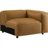 Auren Modular Sectional Unit Right Armchair in Camel Brown Vegan Leather