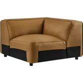 Auren Modular Sectional Unit Corner Chair in Camel Brown Vegan Leather