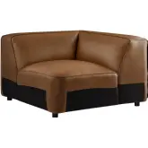 Auren Modular Sectional Unit Corner Chair in Coffee Brown Vegan Leather