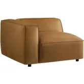 Auren Modular Sectional Unit Left Armchair in Camel Brown Vegan Leather