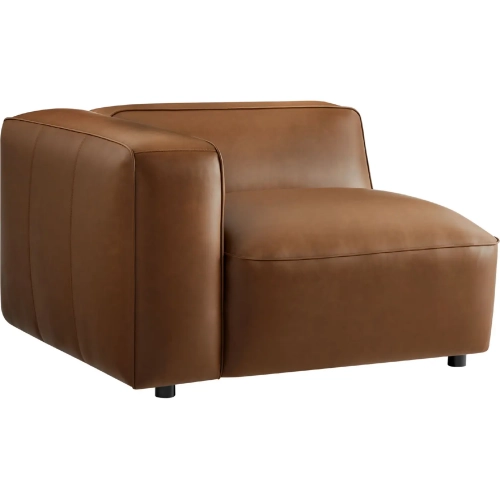 Auren Modular Sectional Unit Left Armchair in Coffee Brown Vegan Leather