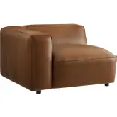 Auren Modular Sectional Unit Left Armchair in Coffee Brown Vegan Leather
