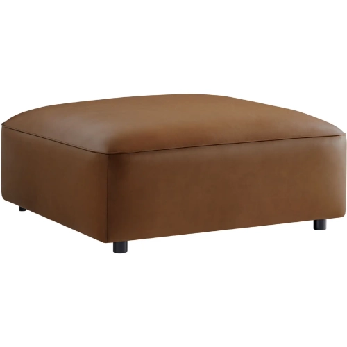 Auren Ottoman in Coffee Brown Vegan Leather