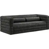 Relle Sofa in Channel Tufted Charcoal Gray Boucle Fabric