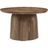 Holloway 30" Round Coffee Table in Walnut Brown Finish Wood