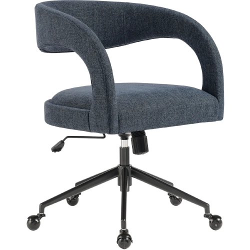 Pinnacle Office Chair in Slate Blue Fabric & Black Metal