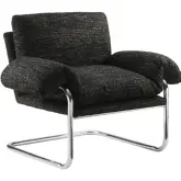 Ansel Accent Chair in Charcoal Gray Boucle Fabric
