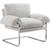 Ansel Accent Chair in Newsprint Brown Boucle Fabric