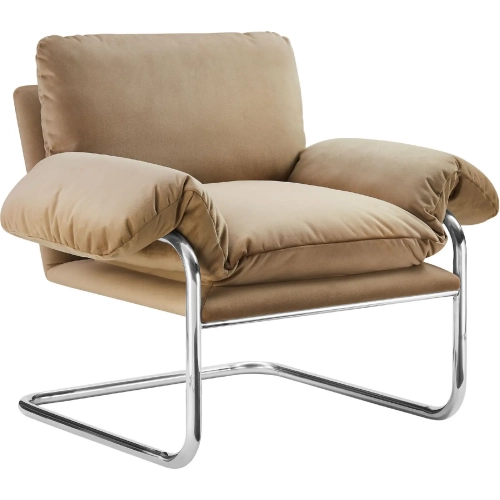 Ansel Accent Chair in Taupe Brown Performance Velvet