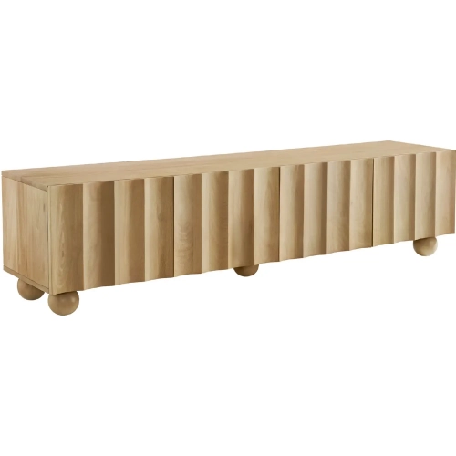 Sorren Scalloped 71" TV Stand in Natural Finish Wood
