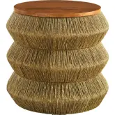 Maris End Table in Seagrass & Wood