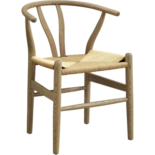 Amish 29" Dining Chair in Gray Wood & Paper Rope