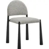 Hayley Dining Chair in Black Wood & Camel Brown Boucle Fabric