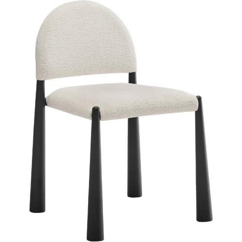 Hayley Dining Chair in Black Wood & Cream Boucle Fabric