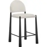 Hayley Counter Stool in Black Wood & Cream Boucle Fabric