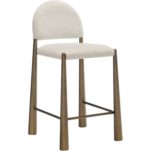 Hayley Counter Stool in Brass & Cream Boucle Fabric