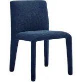 Rhodes Dining Chair in Navy Blue Textured Chenille Fabric