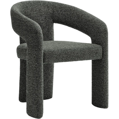Oslo Barrel Dining Accent Chair in Anthracite Gray Fabric